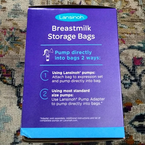 🍼NWOT, Lansinoh 100 Count Breastmilk Safe Storage Bags Freezable, sz 6oz Bags - Picture 3 of 9